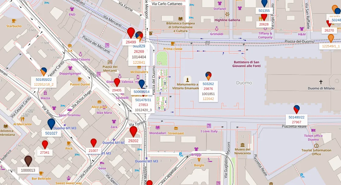 sample map of antennas in Milan